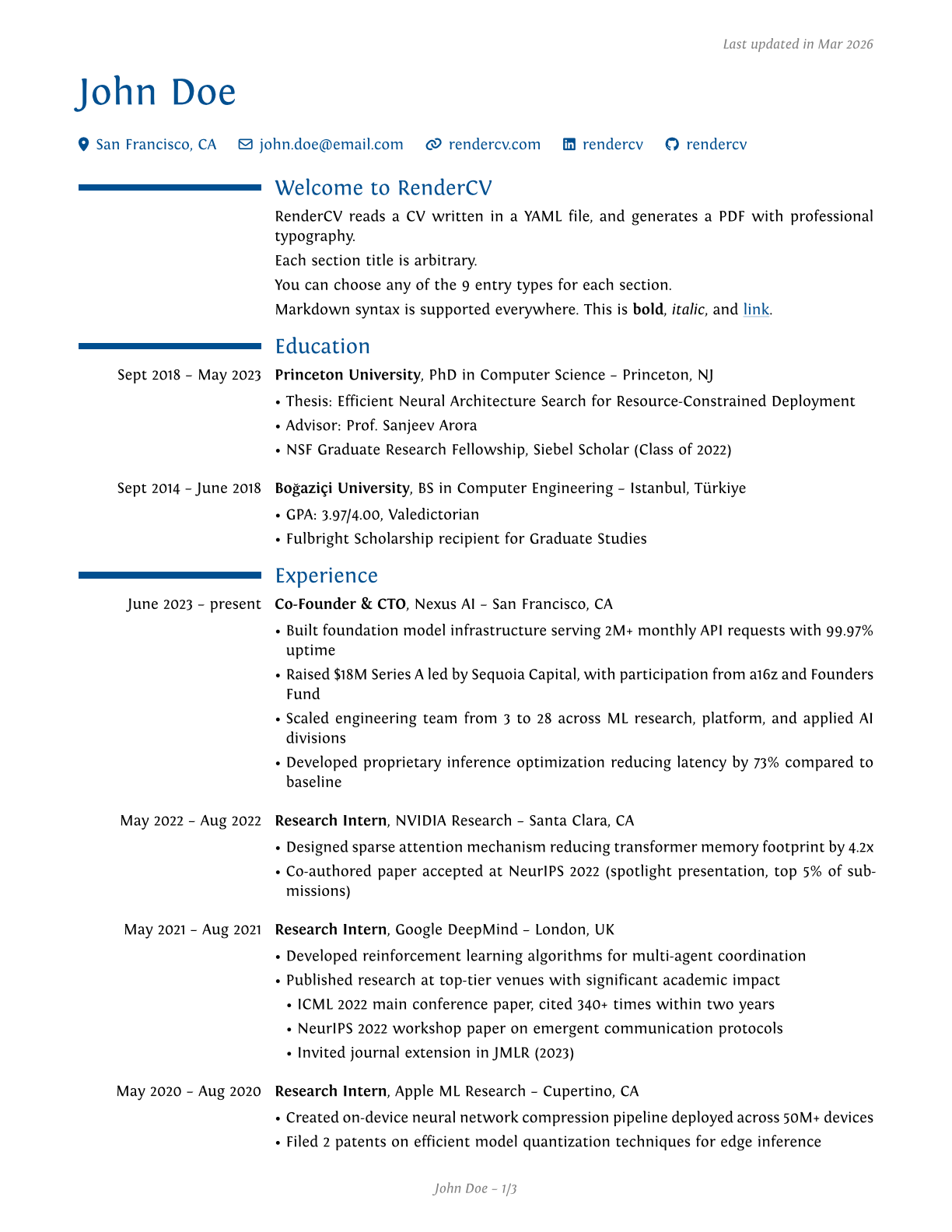 ModernCV theme